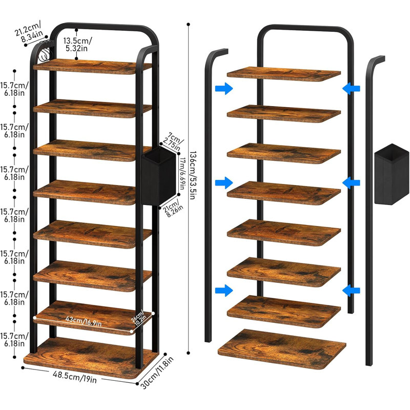 16 Pair Shoe Rack