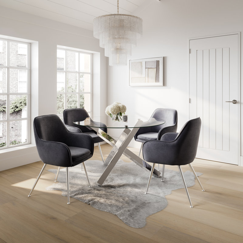 TARA DINING CHAIR (2 PER PACK), Silver, Grey