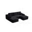 Canapé modulaire 104 po avec méridienne en U et poches latérales 104 po, conception modulaire moderne, assise profonde, canapé rembourré pour le salon / la chambre à coucher, aucun assemblage requis (tissu moelleux), noir, gauche