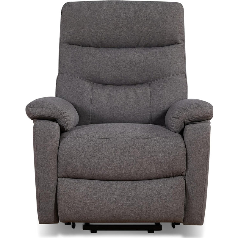Fauteuil inclinable contemporain avec revêtement en tissu gris