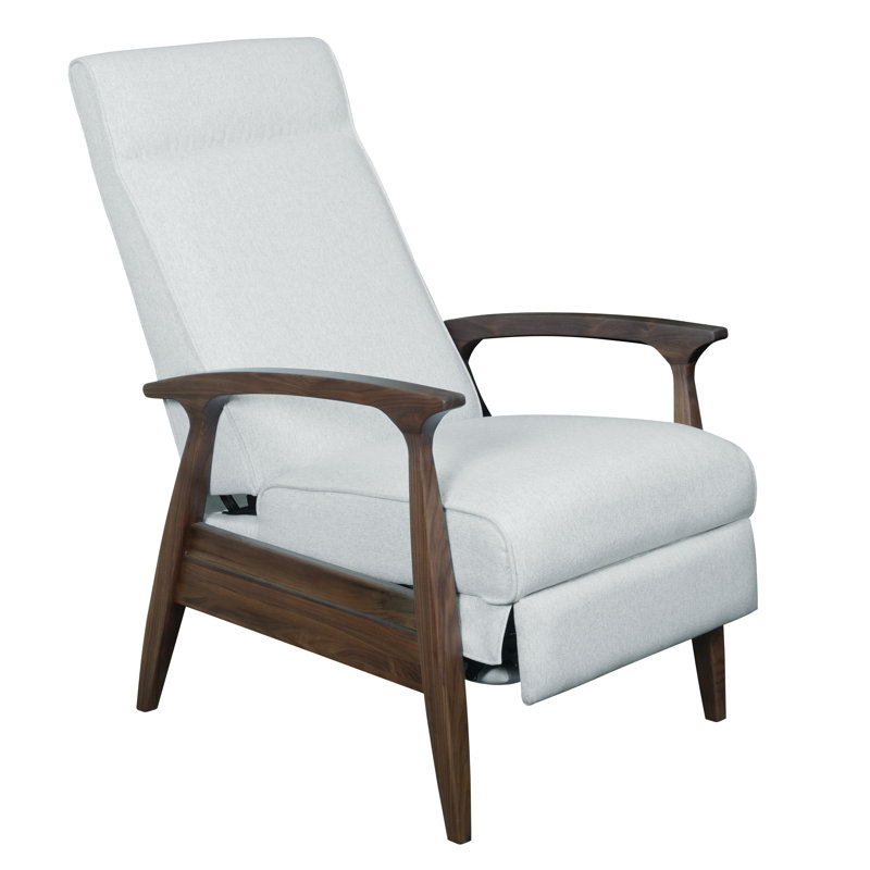 Fauteuil inclinable rembourré Piedmont, Beige, Bois de noyer