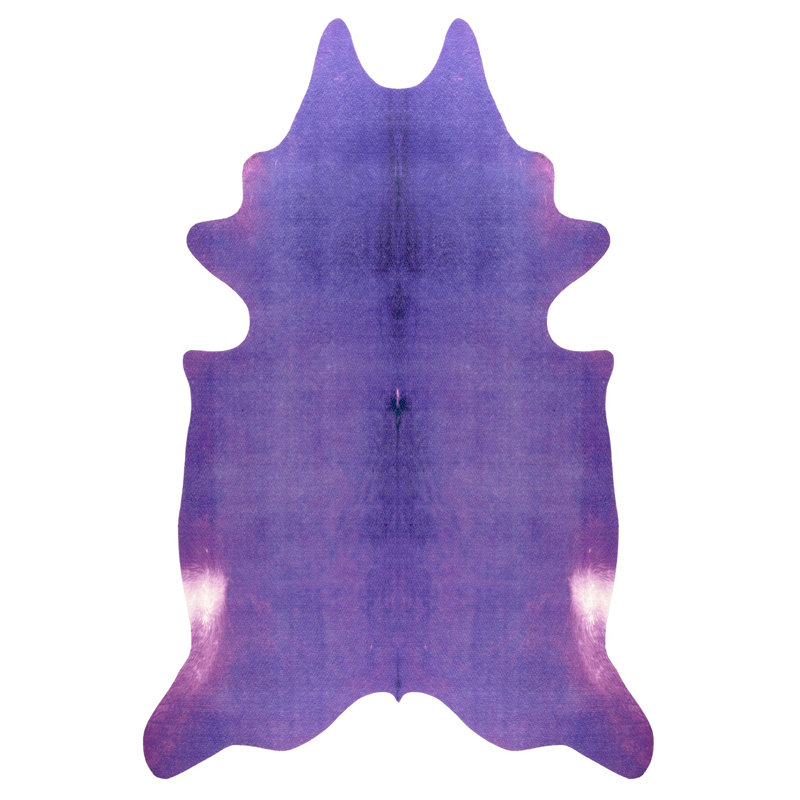 Tapis mauve en similicuir Novelty Helmine, Nouveauté 5 pi 3 po x 7 pi 7 po