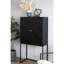 Armoire de 60 po de hauteur noire 31,5 x 16,5 - rangement fonctionnel avec base en fer élégante et deux portes pour plusieurs chambres à coucher, salon et chambre à coucher