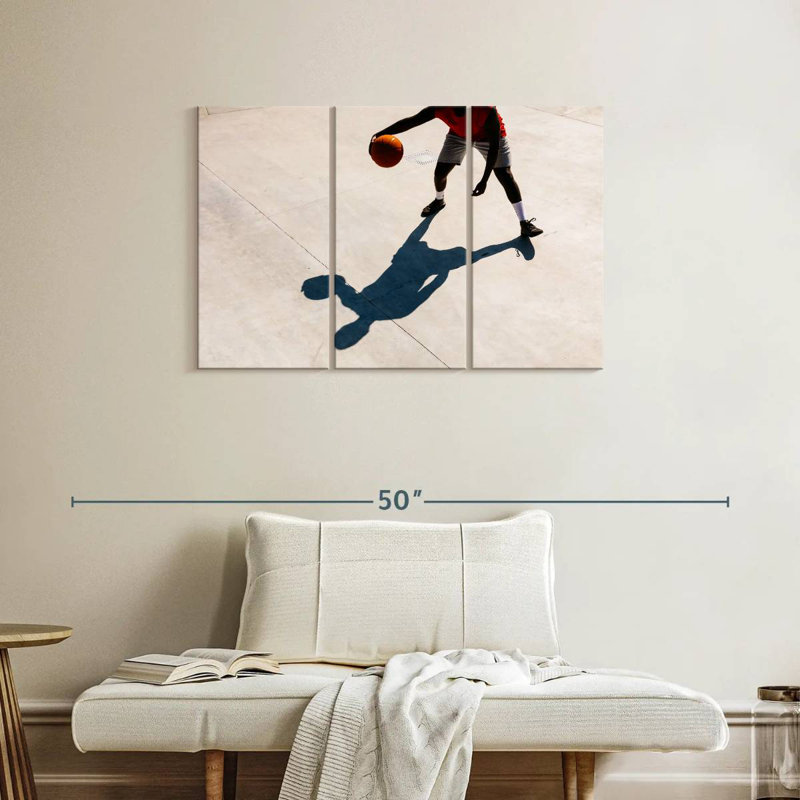 Ombre de joueur de basketball, H 24 po x l 38 po