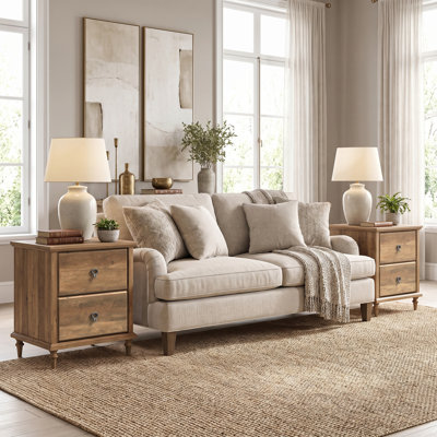 Table de chevet 2 tiroirs Aleana H 21,5 po