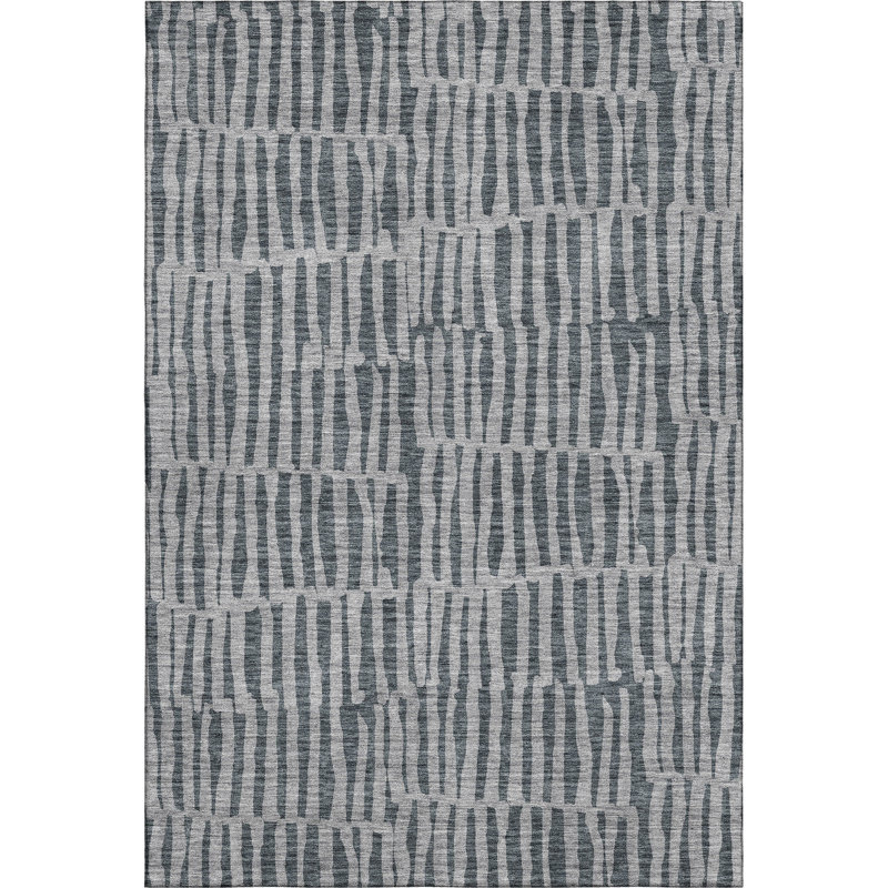 Premium Machine Washable Addington Charcoal Rug, Rectangle 5' x 7'6"