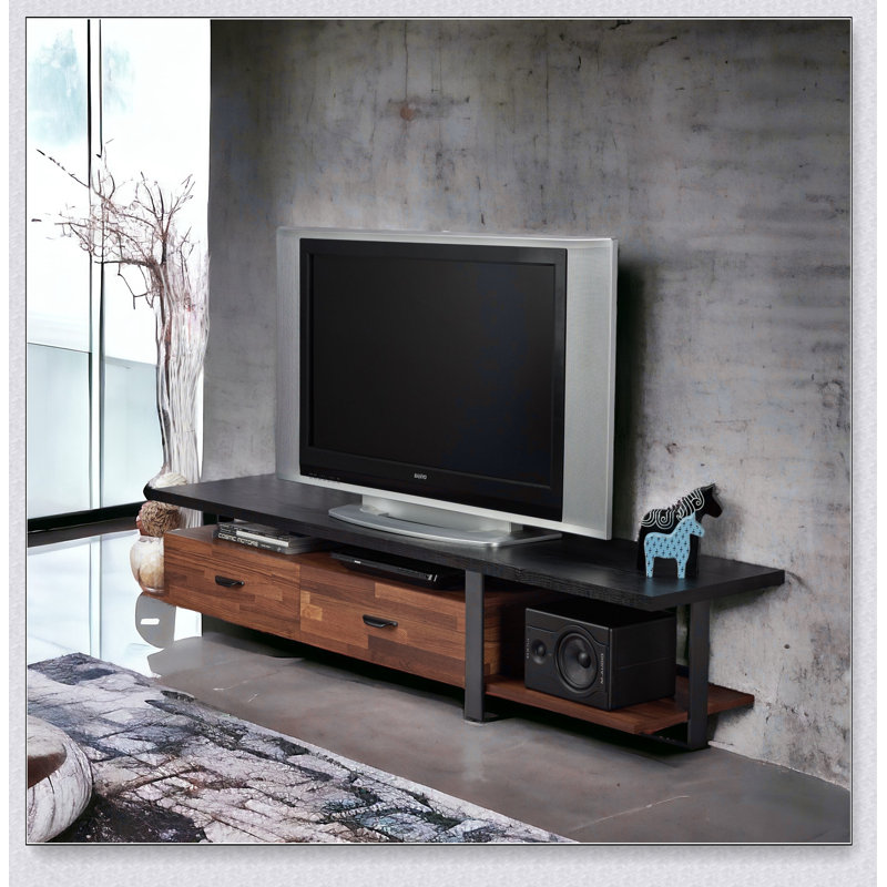 Meuble télé Elling noyer et finition avec support stable et design multifonctionnel, parfait pour les salons modernes