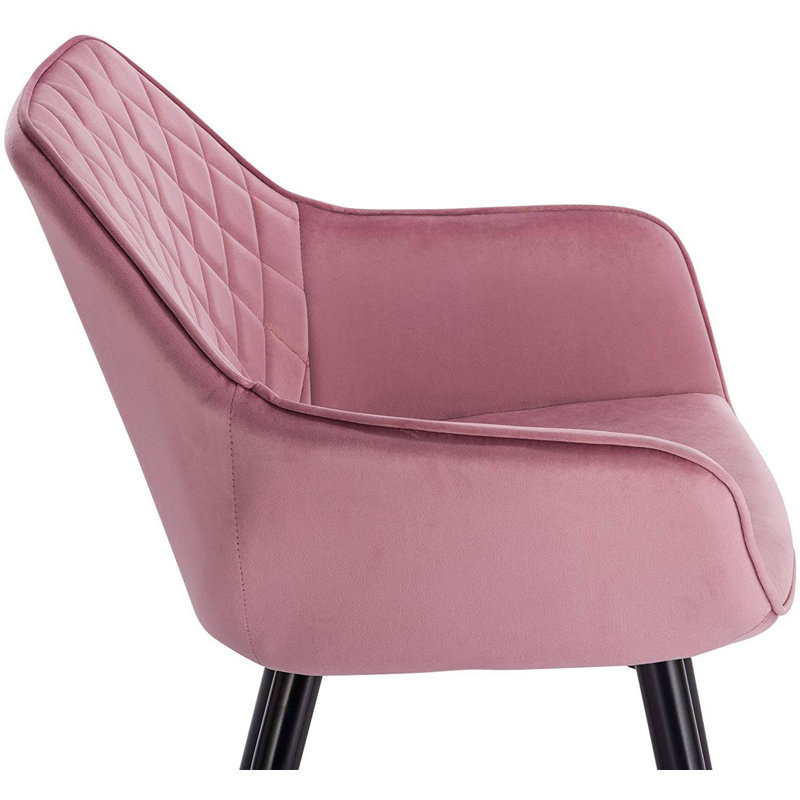 Bezu 48cm H Velvet Upholstered Armchair, Pink