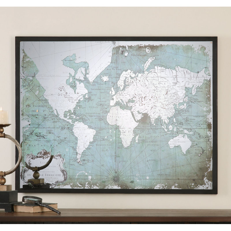 Mirrored World Map - Single Picture Frame Print