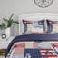 Ensemble de courtepointe - Literie en microfibre douce toutes saisons à imprimé patchwork Nautical Americana-20503263