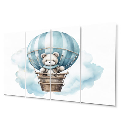 «Nursery Bear Cub Children Dreams I», ensemble d'art mural en métal pour enfants