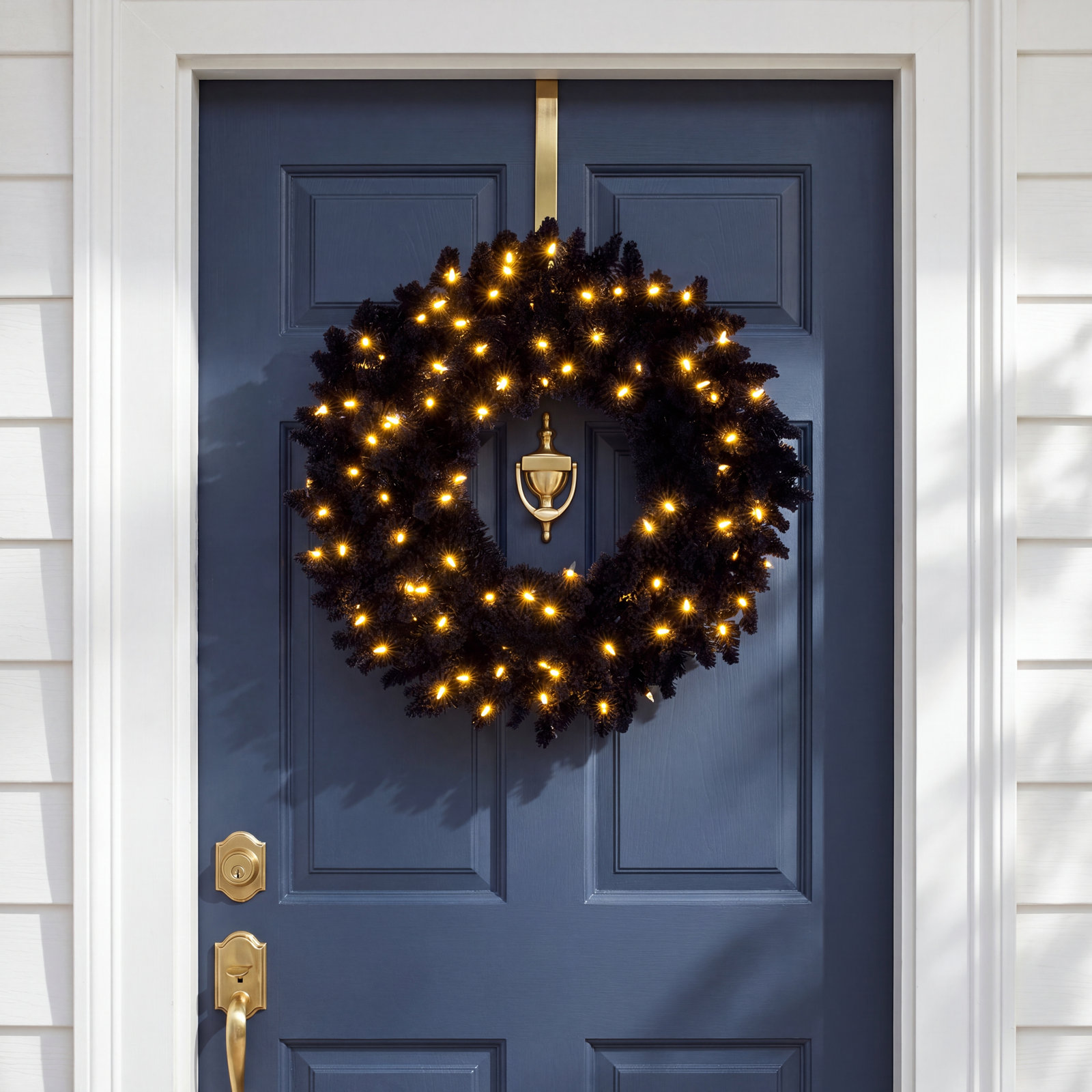 Flocked Fir Pre-Lit Dura-Lit Lighted PVC Wreath, 24" H x 24" W
