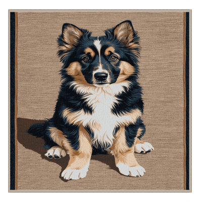 Washable Miniature American Shepherd Dogs Area Rug