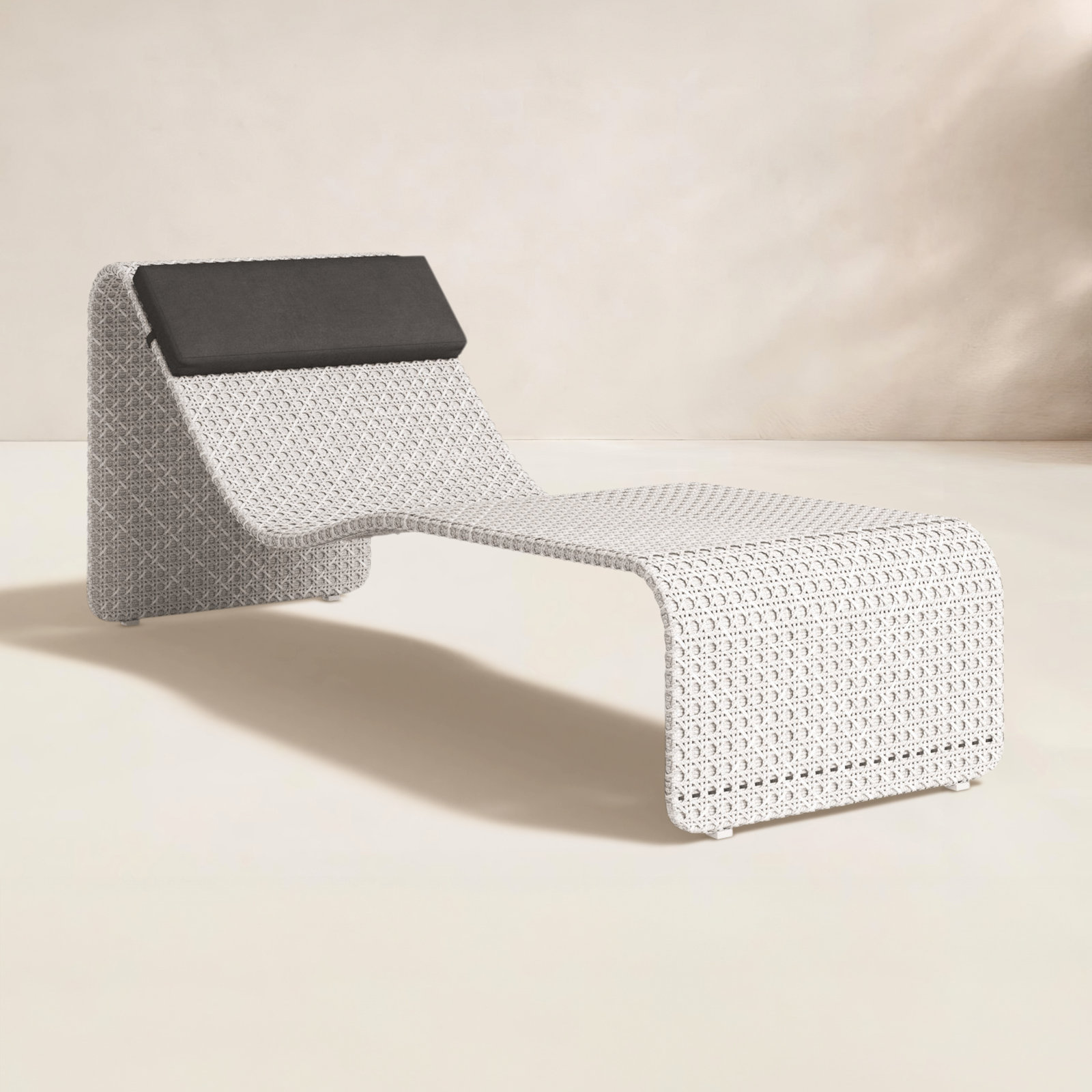 Kuno 27.5'' Outdoor Wicker Chaise Lounge, Brushed Gray
