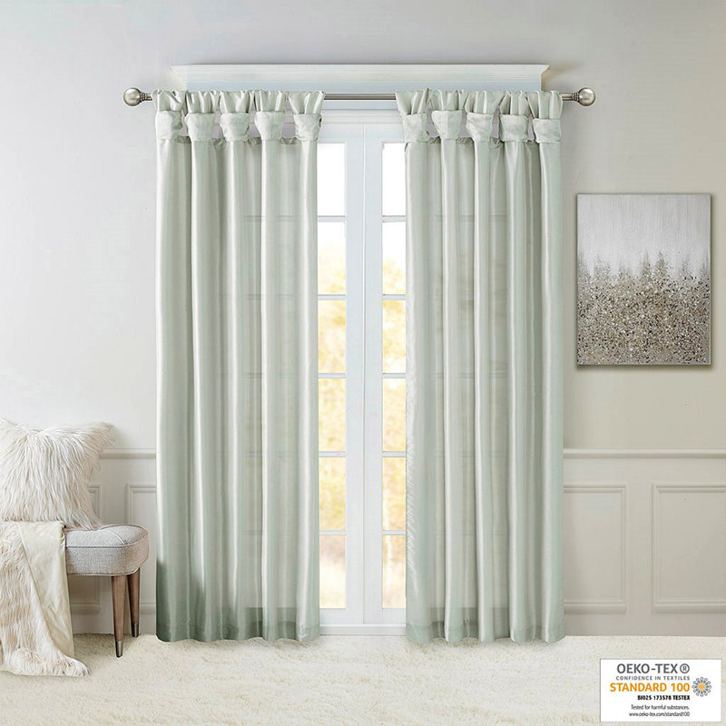 Twist Tab Lined Window Curtain Panel 50X120", 50.03" W x 120.03" L, Dusty Aqua