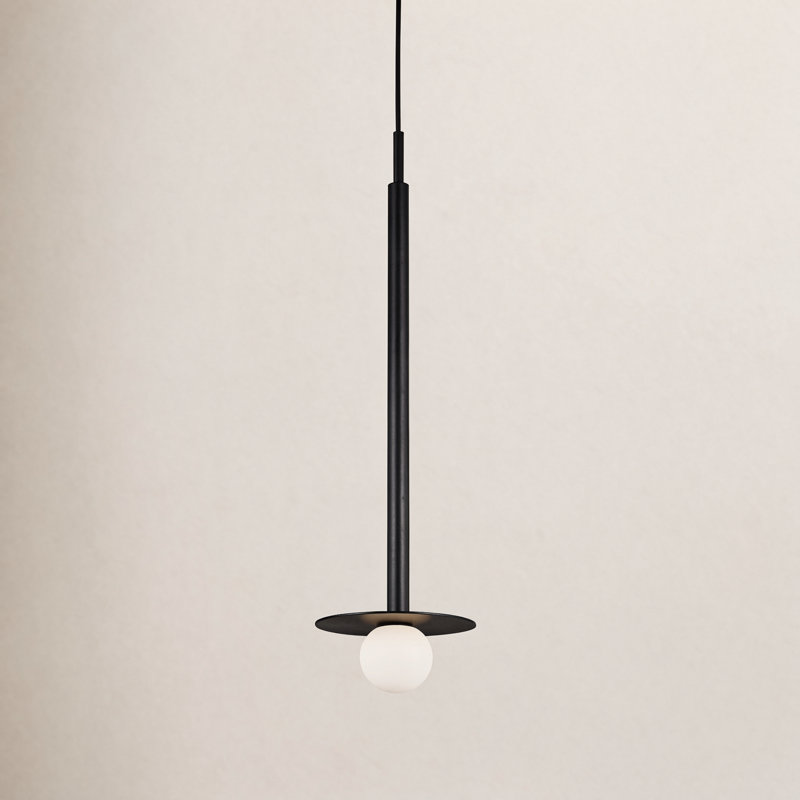 Allegra 1-Light Metal Pendant, Midnight Black, 30" H x 8" W x 8" D
