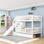 Lit superposé simple au-dessus de simple en bois avec escalier et glissade et 2 tiroirs-2017118396