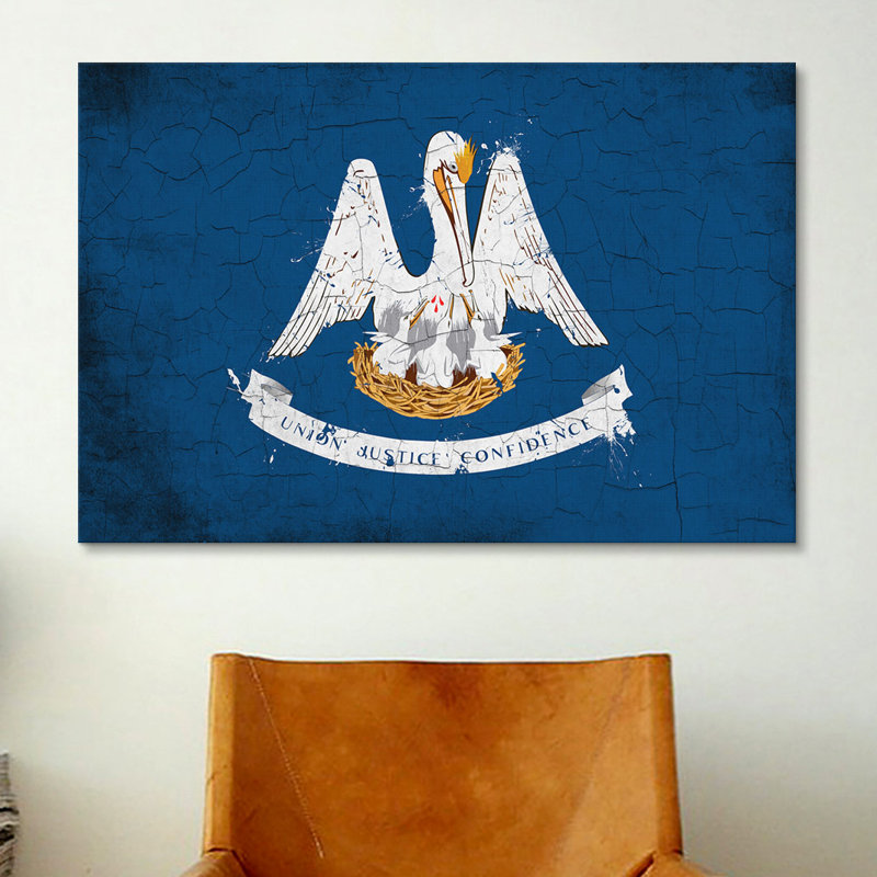 Louisiana flag, grunge peint, impression sur toile, H 12 po x l 18 po x P 1,5 po
