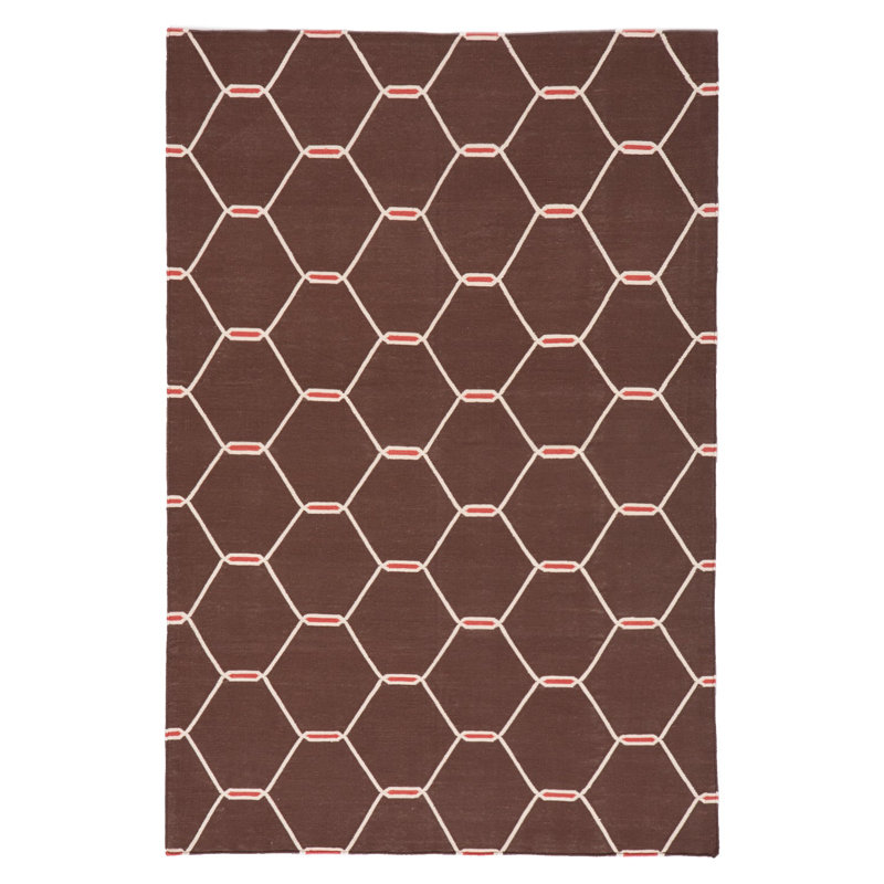 Brown Flatweave Cotton Rug - 3'6" x 5'6"
