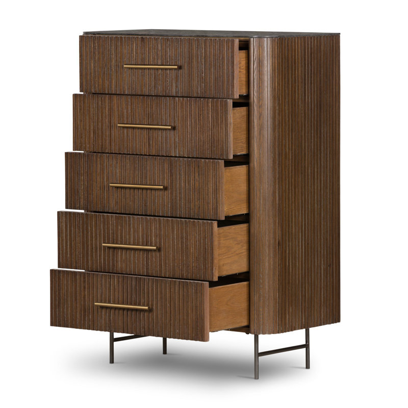 Toriano 5 - Drawer Dresser, Terra Brown Oak