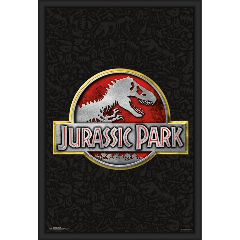 «Jurassic Park», reproduction d'impression sur papier, Papier encadré noir, H 36,5 po x l 24,75 po x P 1 po