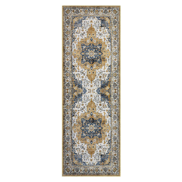 Bungalow Rose Vintage Boho Area Rug, Soft Floral Washable Carpet for ...