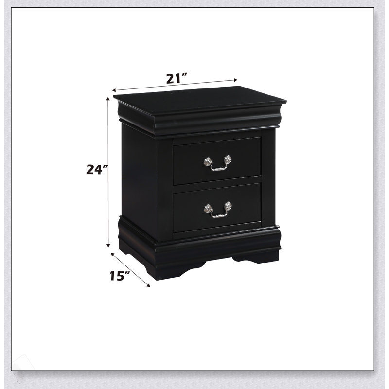 Table de chevet Louis Philippe, Noir