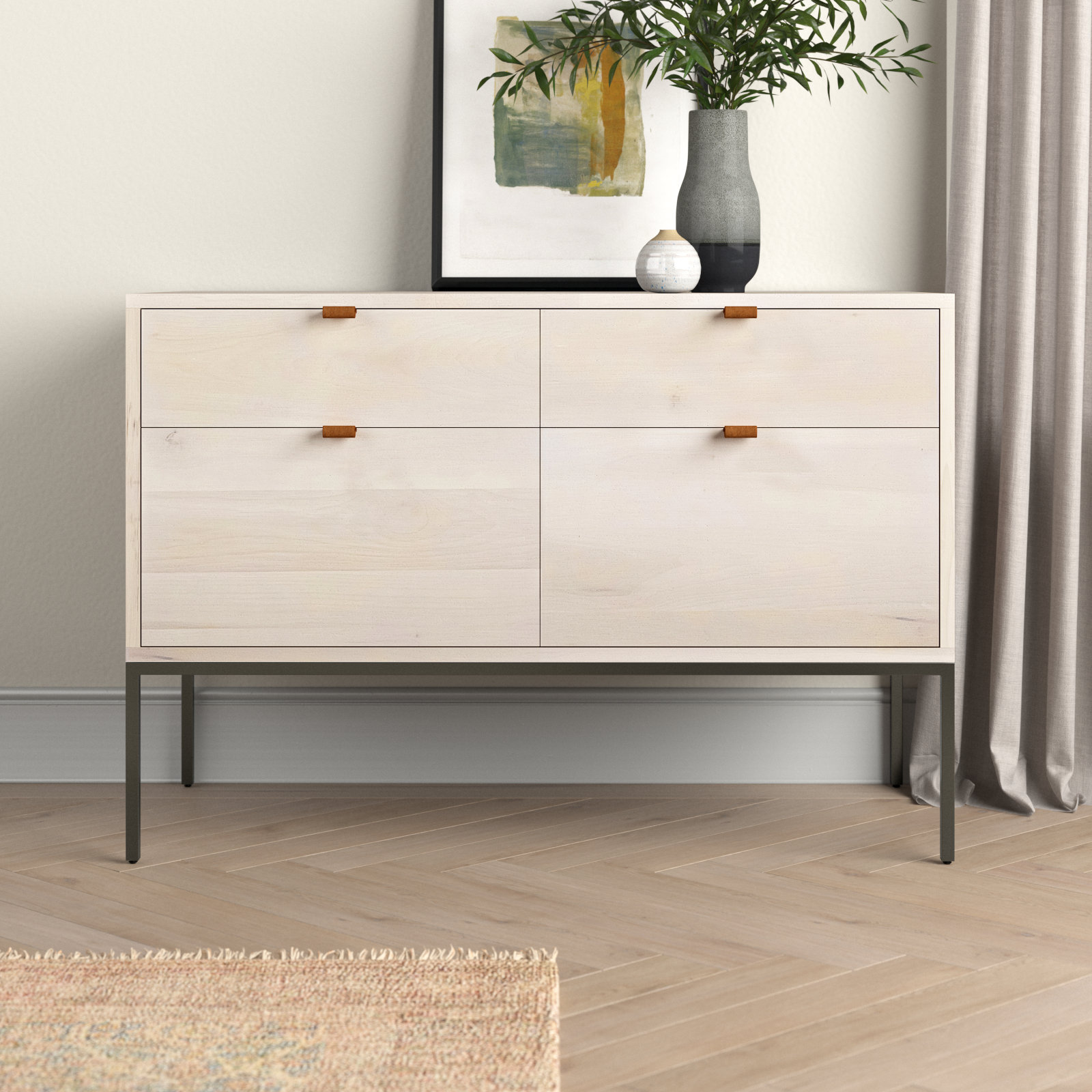 Loki 4-Drawer Filing Cabinet, Whitewash