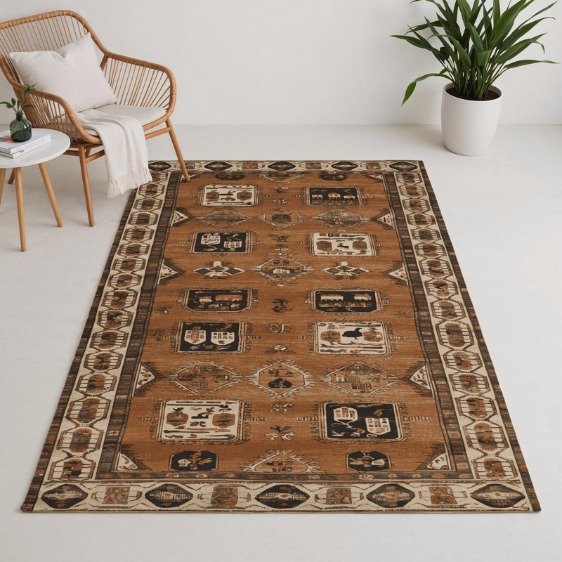 Tapis turc intérieur et extérieur brun, Rectangle 5 pi x 7 pi
