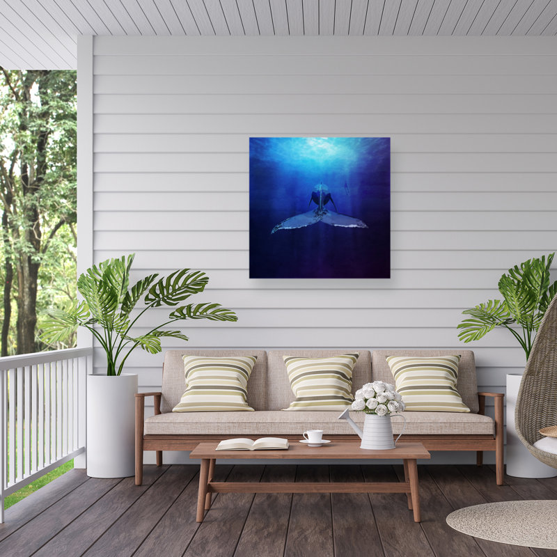 Baleine bolognaise sur toile, H 14 po x l 14 po