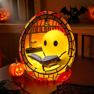 Lampe de lecture d'Halloween fantôme, adorable veilleuse fantôme pour la décoration intérieure, pièce maîtresse d'Halloween pour étagère de table, décoration de fête d'Halloween (1 petite pièce)