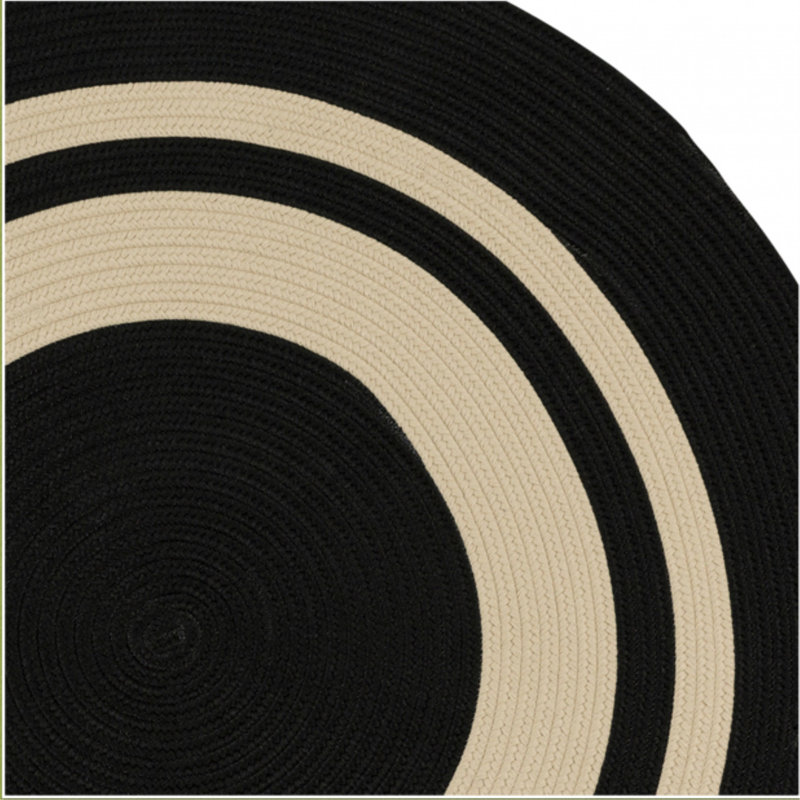 Tapis intérieur / extérieur Don - noir, Rond 8 pi