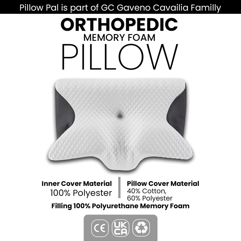 Orthopedic Memory Foam Pillow with Ergonomic Design, Neck Alignment & Pressure Relief Sleep Cushion