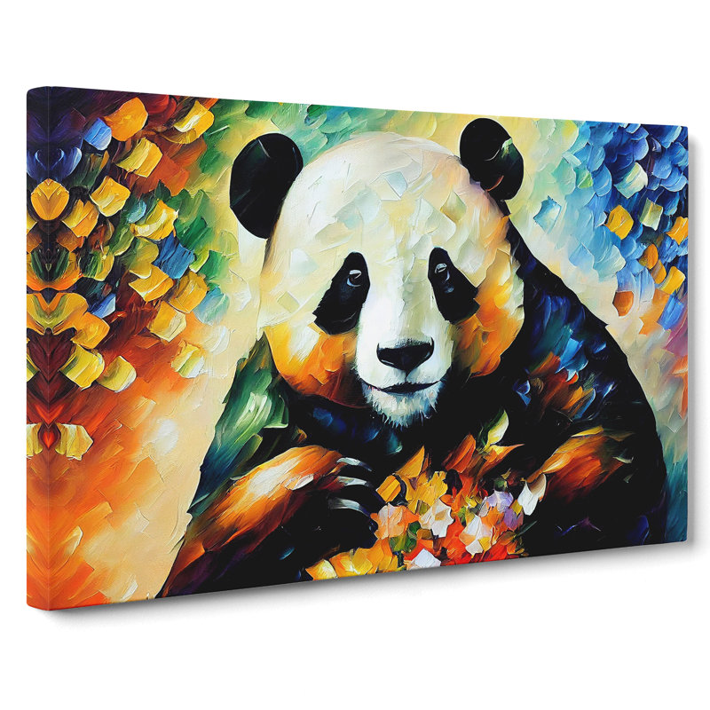 Panda Painted Vol.1 Abstract - Wrapped Canvas Painting, 35cm H x 50cm W x 3cm D