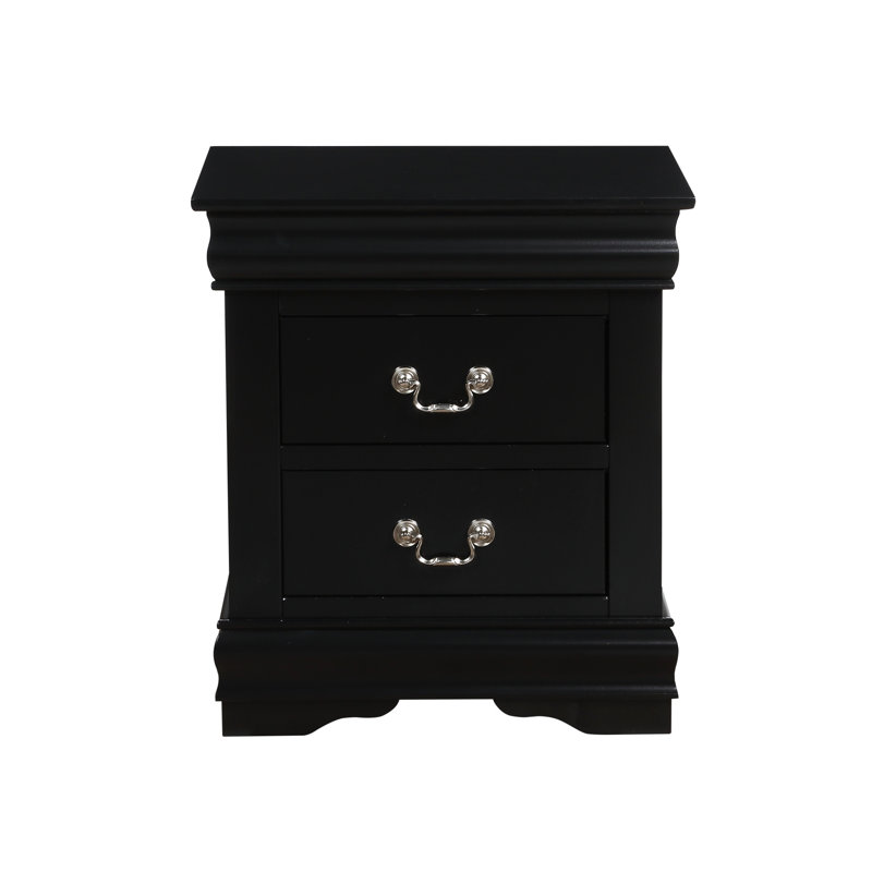 Louis Philippe Nightstand, Modern Design, Black