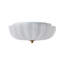 French 3-Light Scalloped Crackle Frosted Glass Floral Semi Flush