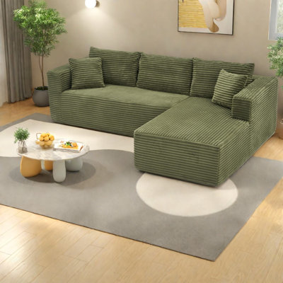Corduroy L-Shaped Sectional Reversible
