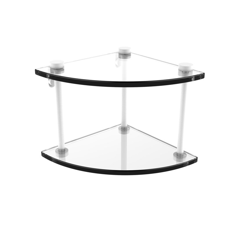 Gober 2 Piece Triangle Corner Shelf, Matte White