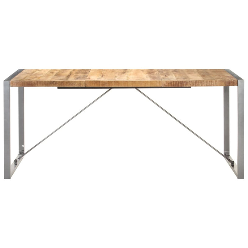 Dining Table Solid Mango Wood, 35.4" W x  70.9" L, Silver