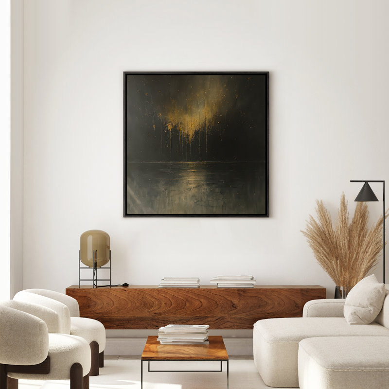 Art mural encadré abstrait rétro antique classique pour chambre à coucher, H 24 po x l 24 po, Noir, noir, noir, noir