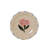 4-Piece Hand-Painted Stoneware Plate Set With Flower Image And Ruffled Edge