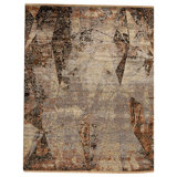 Abstract Area Rug in Brown