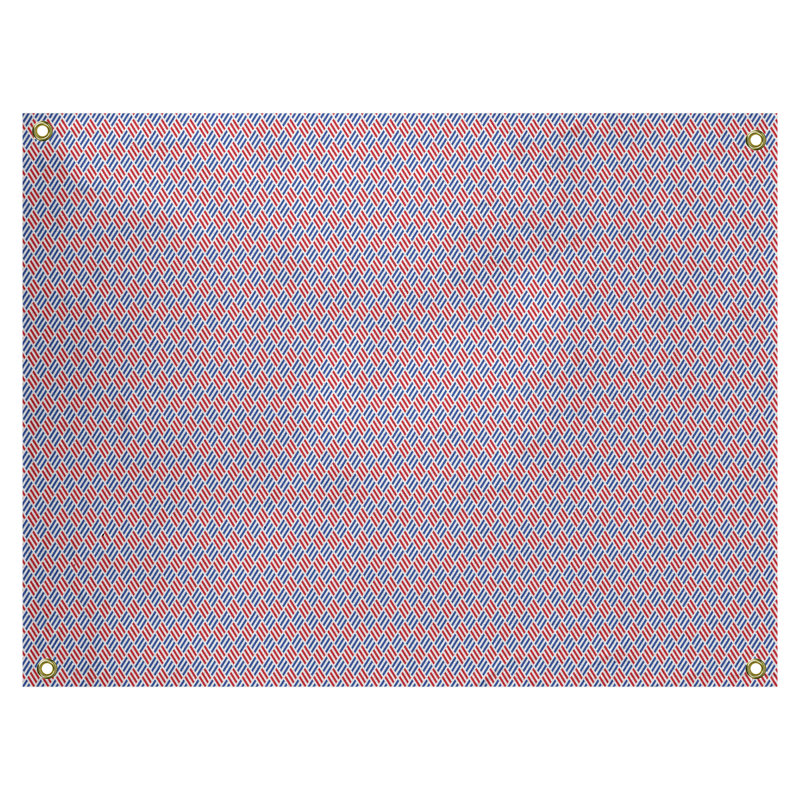 Tapisserie murale à motif losanges en losanges à rayures en polyester, H 1 po x l 59 po x P 50 po, Bleu marine / Rouge foncé