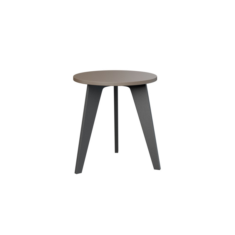 Nordic Outdoor Round Side Table, Matte Black, Clay