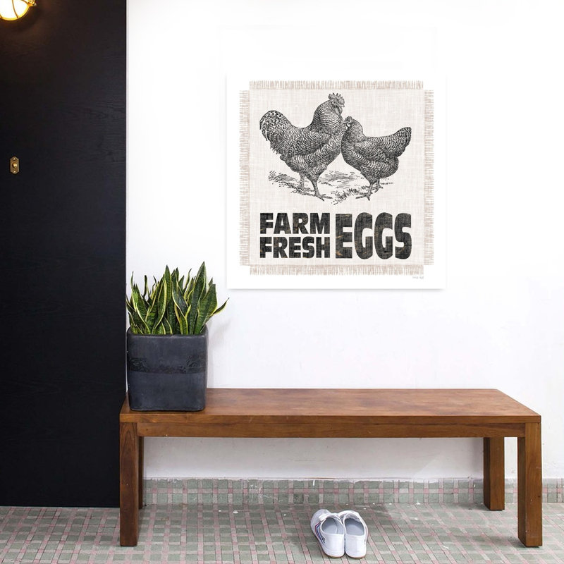 Farm Fresh Eggs, art contemporain, H 32 po x l 32 po