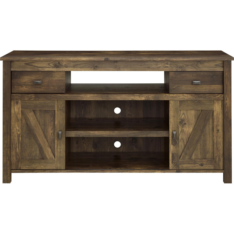 Whittier Unfinished TV Stand for TVs up to 60", Rustic