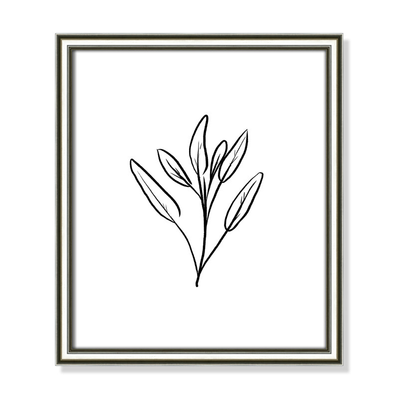 Simple Flowers " Simple Flowers 2 ", Silver Framed Paper, 15" H x 13" W x 0.88" D
