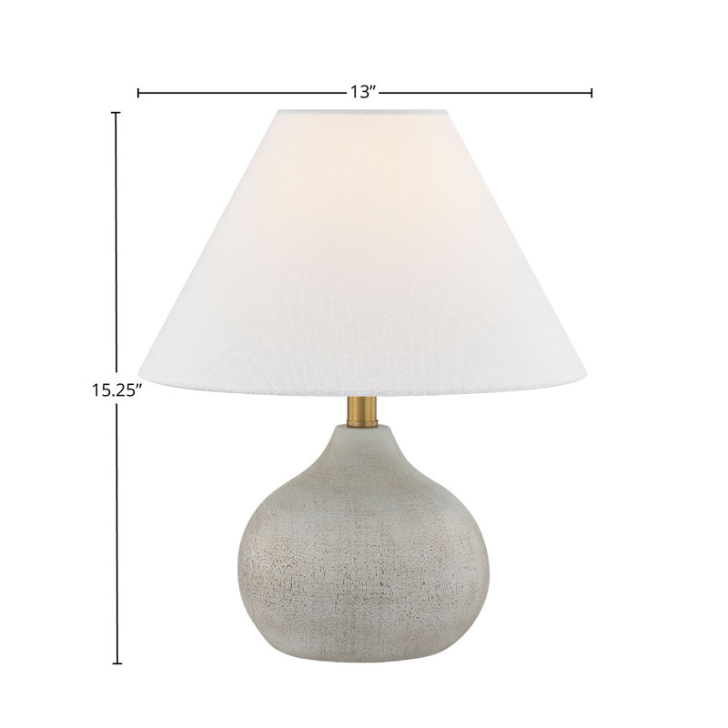 Lampe de table 15 "avec abat-jour en tissu Ostrum, gris