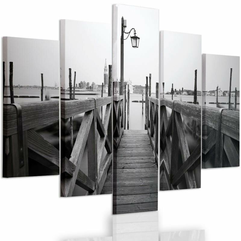 5-tlg. Fotodruck-Set Wooden Bridge