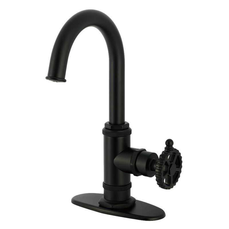 Kingston Brass Fuller Single-Handle 1-Hole Deck Mount Bar Faucet, Matte Black